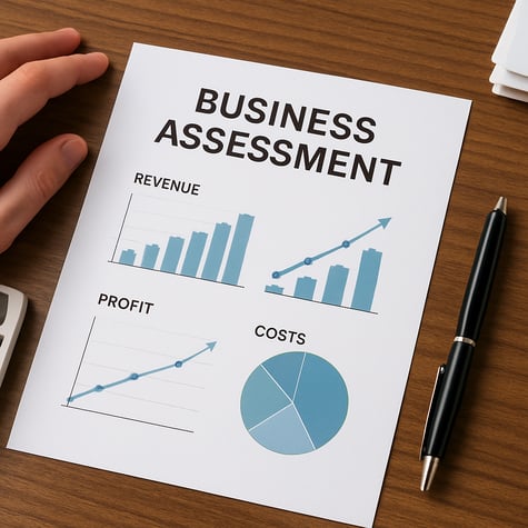 A clean professional image of a business assessment